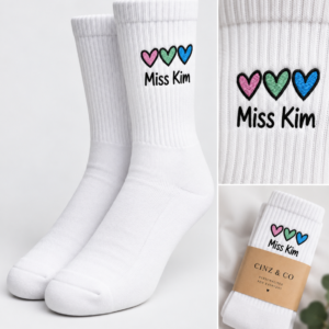Personalised 3 Hearts socks