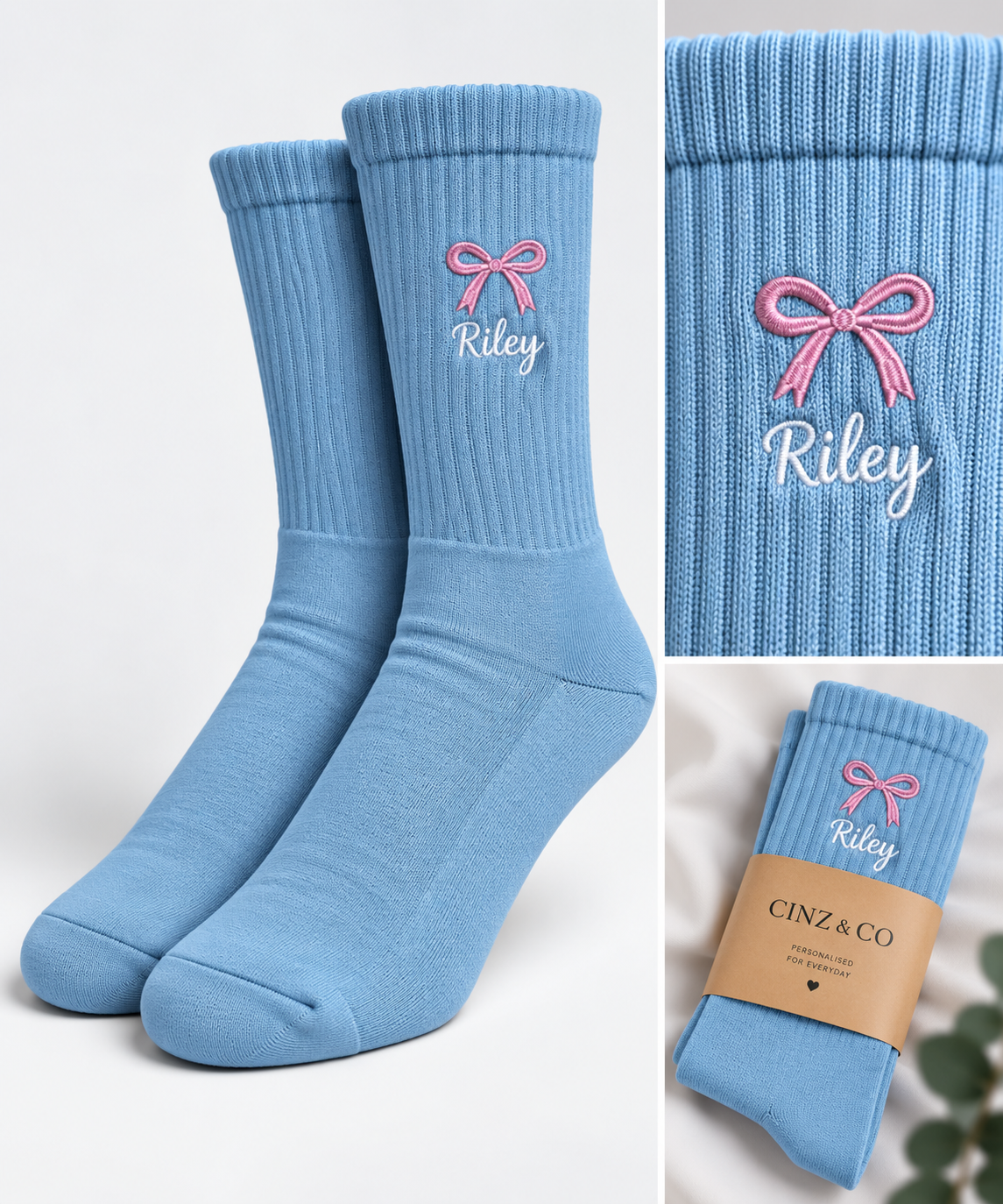 Personalised Bow Socks