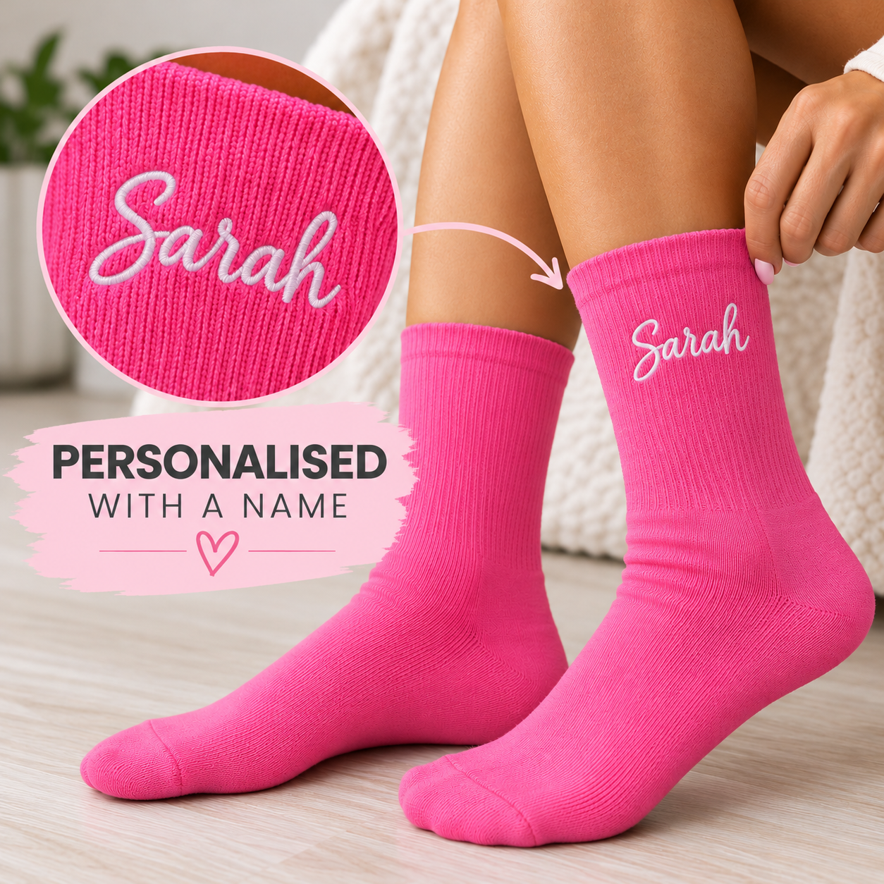 Personalised Name Relax Crew Socks